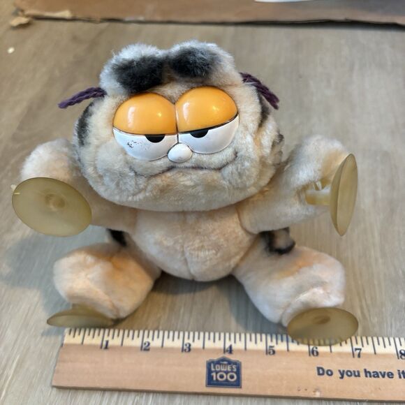 Vtg 1981 Dakin Garfield Plush Suction Cup Cat Toy "Climbing Walls" Striped 6" - Picture 9 of 10